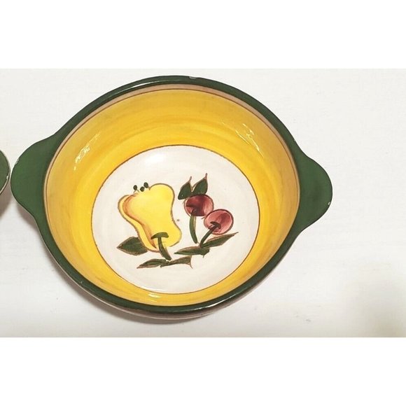 Set of 2 Vintage STANGL Pear And Cherries  Soup Bowls with Handles - Picture 3 of 6